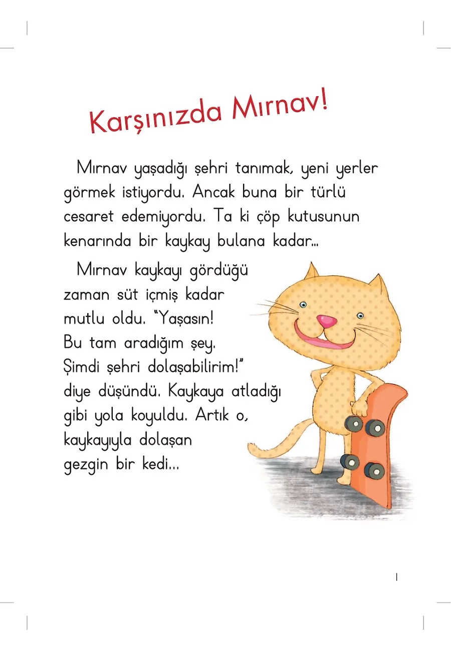 Gezgin Kedi Mırnav Çikolata Fabrikasında - Mırnav İlk Okuma Kitaplarım – Sayfa 1